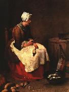 Girl Peeling Vegetables Jean Baptiste Simeon Chardin